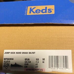 Keds Jump Kick Hand Draw Sneakers in Black and White